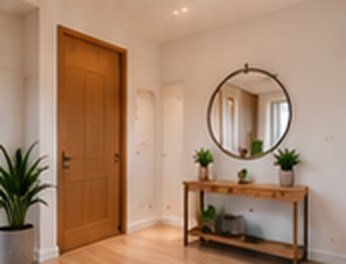 Entrée avec porte bois et console
